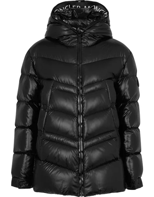 Moncler Clair Black Quilted Glossed Shell Jacket, Shell Jacket, Black