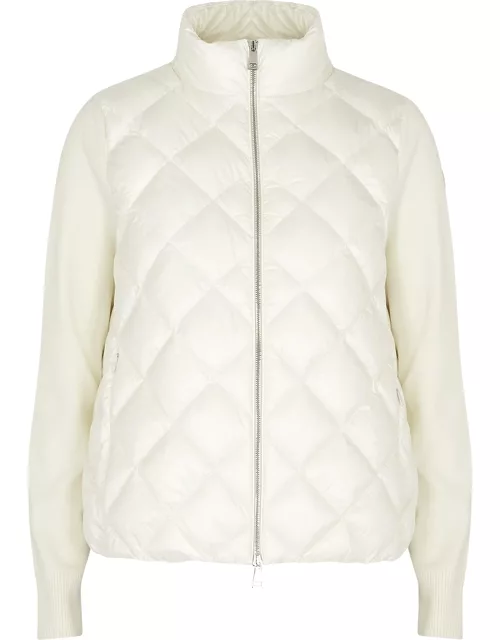 Moncler Quilted Shell And Wool Jacket, Off White, Jacket, Quilted