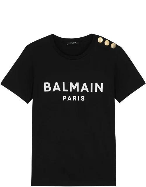Balmain Logo-print Cotton T-shirt - Black And White