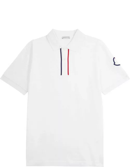Moncler Piqué Cotton Polo Shirt - White