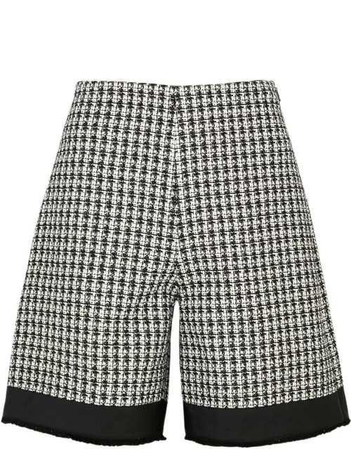 Moncler Tweed Shorts, Shorts, Black And White