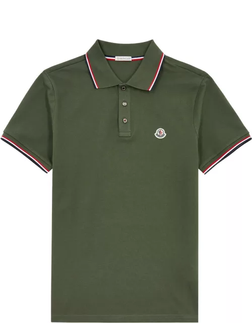 Moncler Logo Piqué Cotton Polo Shirt - Khaki
