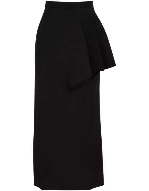 Alexander Mcqueen Split Wool Maxi Skirt - Black