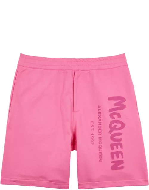 Alexander Mcqueen Logo-print Cotton Shorts - Pink