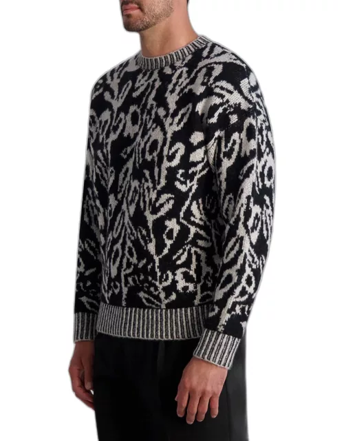 Men's Floral Jacquard Sweater