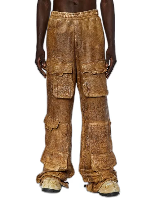Men's P-Talo Cracked Jersey Wide-Leg Cargo Pant