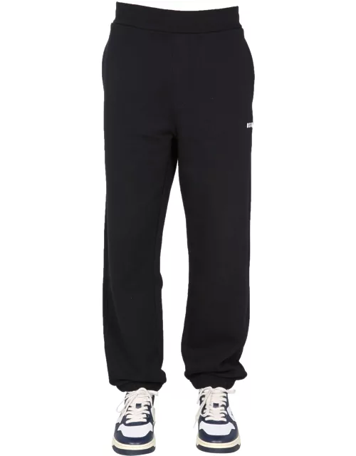 msgm jogging pants with lettering logo