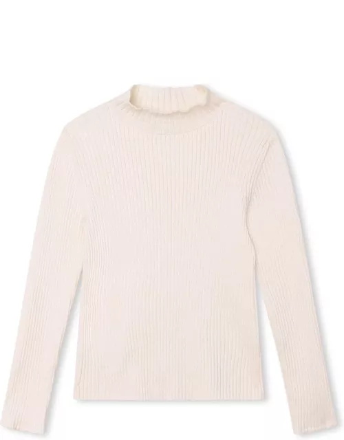 Chloé Ivory Ribbed Knitted Pullover
