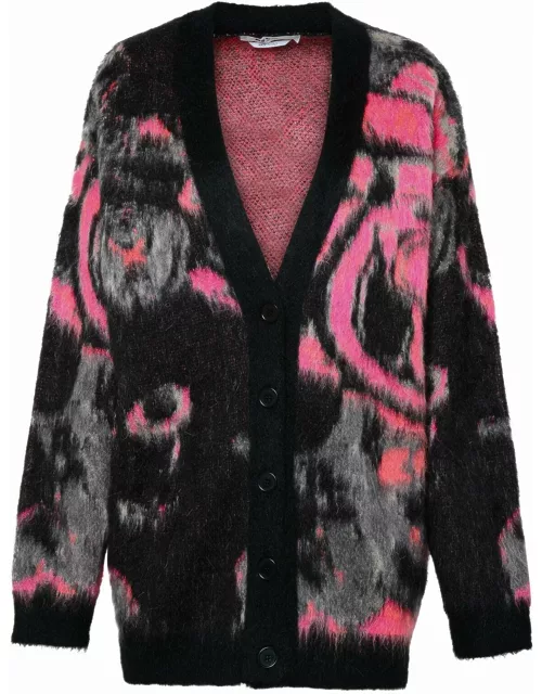MSGM Two-tone Mohair Blend Cardigan