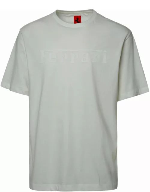 Ferrari White Cotton T-shirt