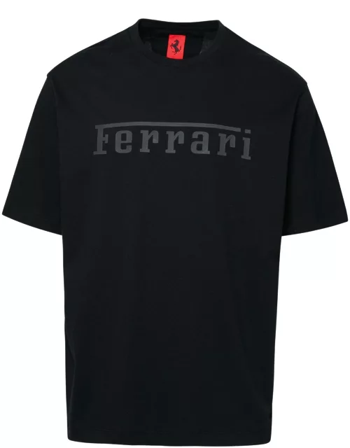 Ferrari Black Cotton T-shirt