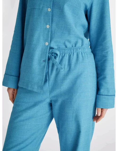 Derek Rose Women's Pyjamas Kelburn 34 Brushed Cotton Blue