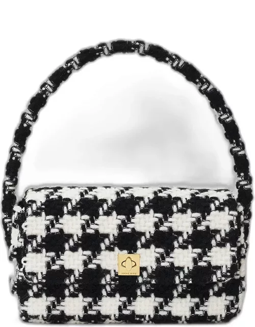 ANINE BING Nico Bag in Black And White Houndstooth