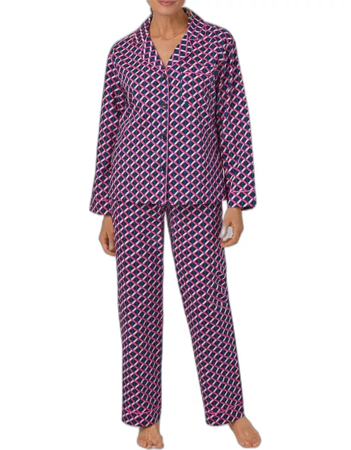 Geometric-Print Cotton Pajama Set