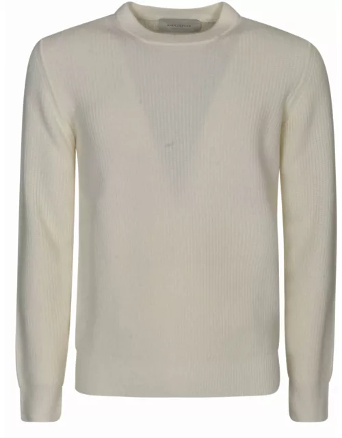 Ballantyne Round Neck Plain Ribbed Sweater