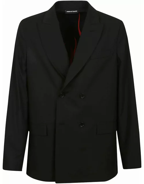 Vision of Super Black Double-breasted Jacket With Internal Flame