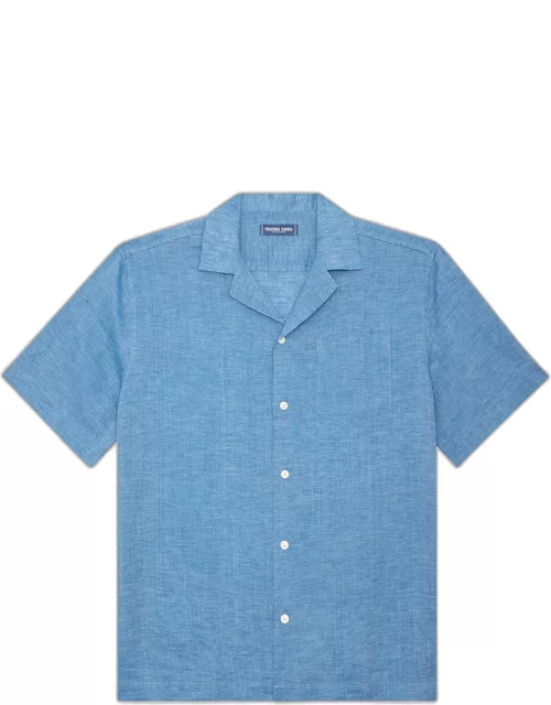 Angelo Linen Shirt Cloud Blue