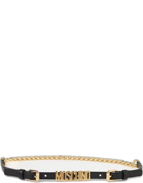 Moschino Couture belt in leather and metal with logo