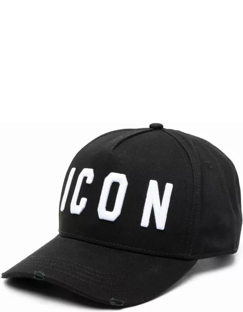Black baseball cap with white Icon logo