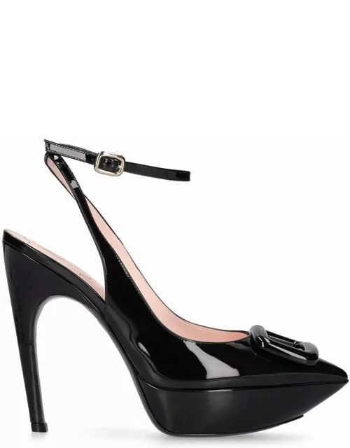 Choc pumps in 125mm black patent leather