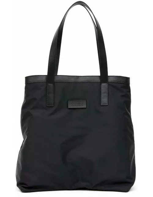 Black tote bag with application
