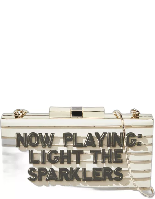 Kate Spade Beige Patent Leather Frame Clutch