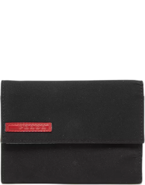 Prada Sport Black Nylon Trifold Wallet