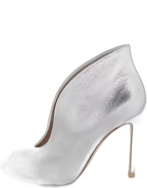 Gianvito Rossi Silver Leather Vamp Bootie
