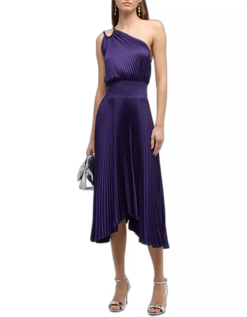 Ruby Pleated One-Shoulder Dres