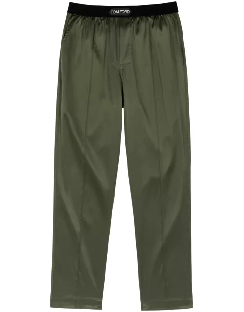 Tom Ford Stretch-silk Satin Pyjama Trousers - Green