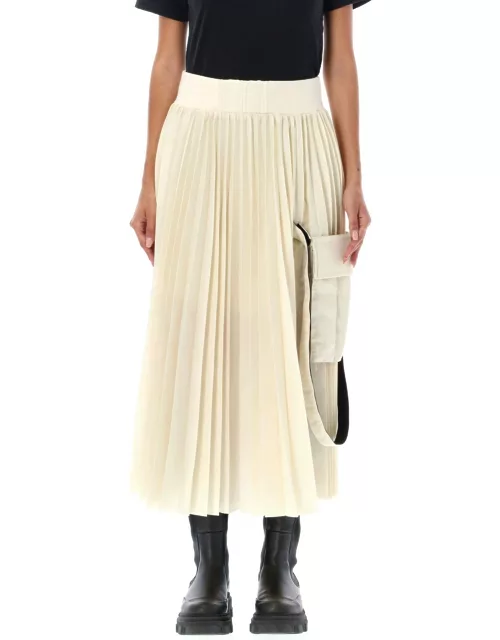 Sacai Midi Pleated Skirt Nylon