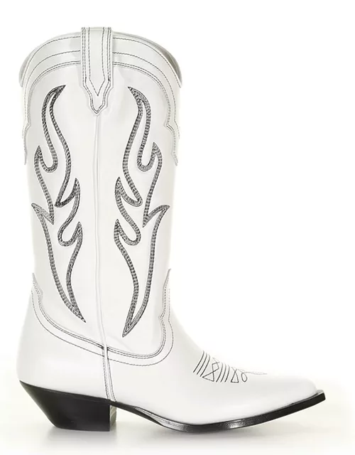 Sonora White Santa Fe Texan Boot In Cowboy Style