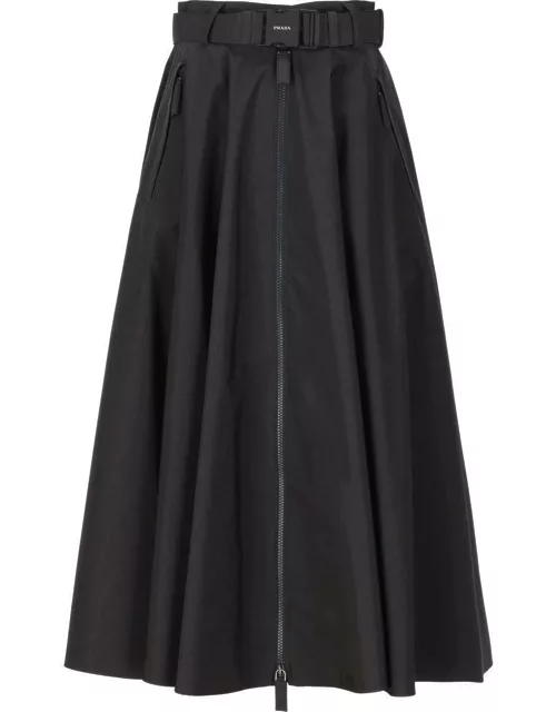 Prada Belted Zipped Skirt