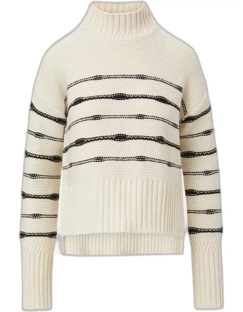 Viori Striped Mock-Neck Sweater