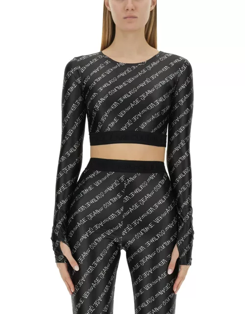versace jeans couture signature cropped top