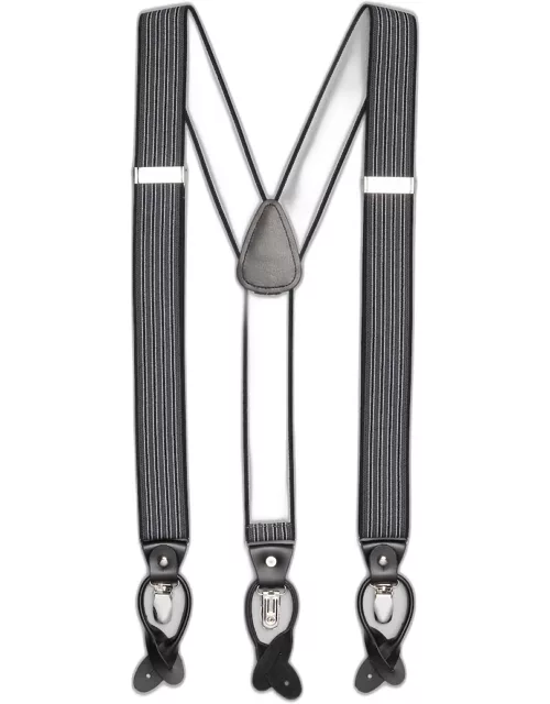 JoS. A. Bank Men's Jos. A Bank Stretch Stripe Suspenders, Charcoal, One
