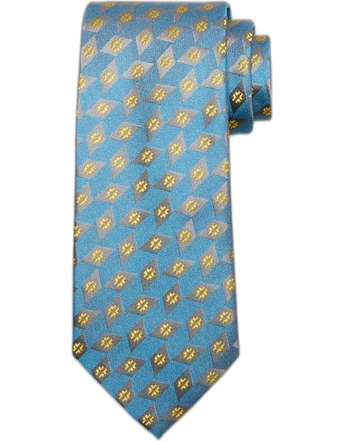 Men's Square-Printed Silk Tie