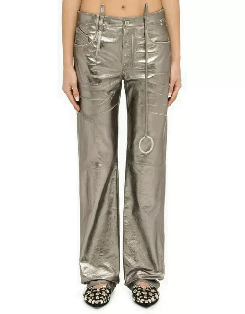 Silver leather trouser
