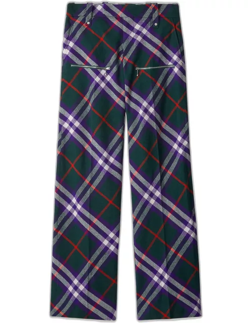 Men's Multi-Check Pants with Zipper