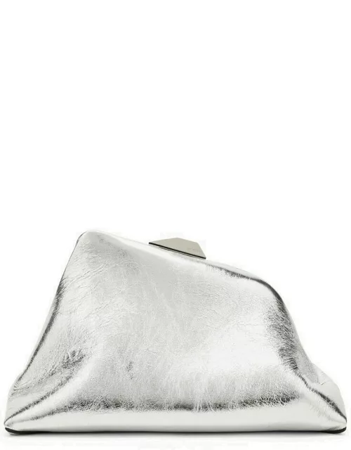 Day Off silver leather clutch bag