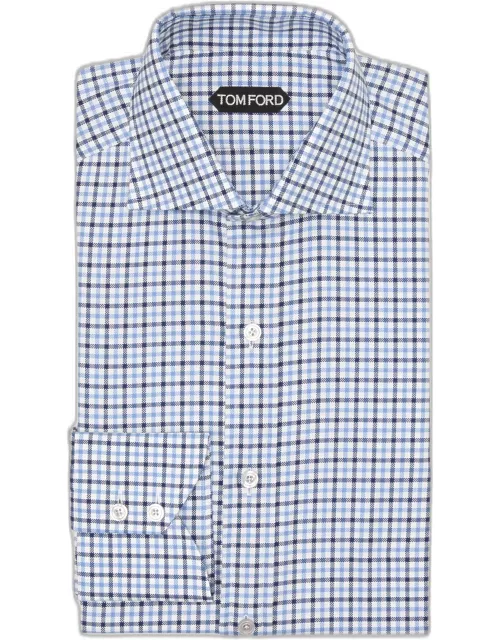 Men's Slim Fit Check Casual Button-Down Shirt