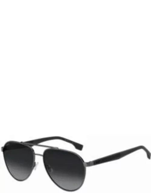 Double-bridge sunglasses with black-shaded lenses Men's Eyewear
