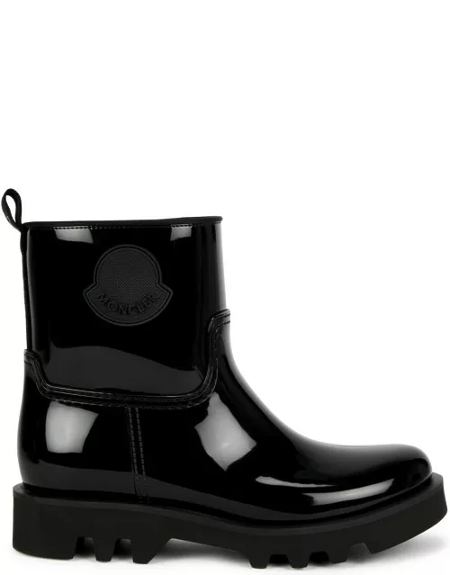 Moncler Ginette Glossed Rubber Ankle Boots - Black
