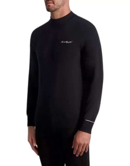 Men's Embroidered Wool-Blend Sweater