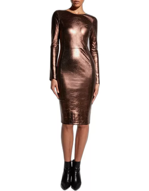 Mrs. Smith Stretch Leather Knee-Length Dres