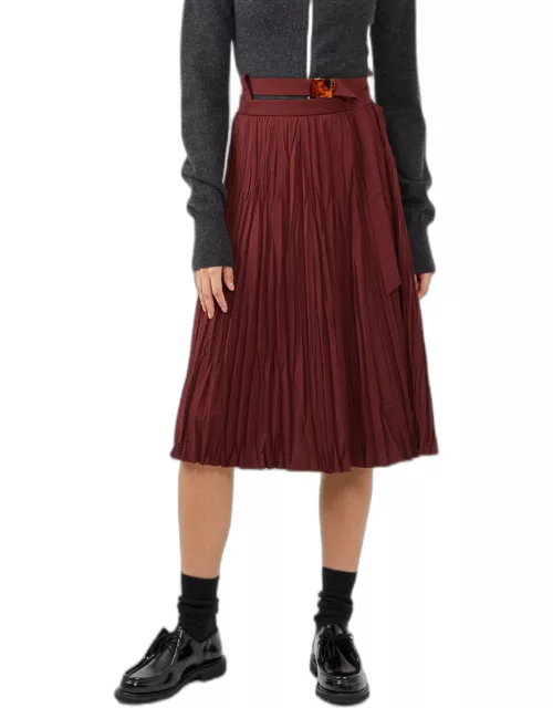TOGA ARCHIVES Satin Tricot Skirt Dark Red