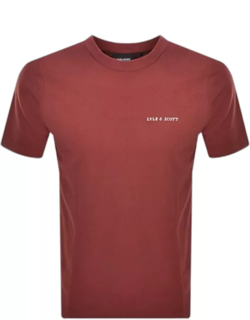 Lyle And Scott Embroidered Logo T Shirt Burgundy