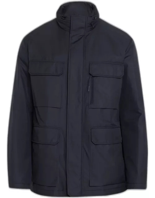 Men's Hidden-Zip Padded Field Jacket