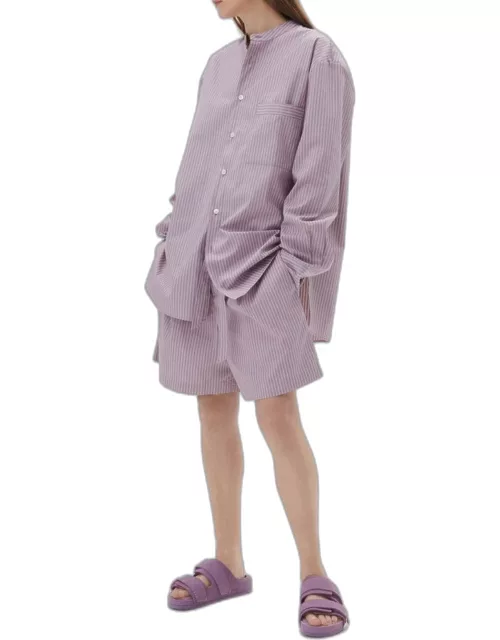 Tekla Poplin Pyjamas Shirt Viola