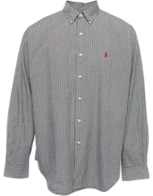 Polo Ralph Lauren Brown Mini Plaid Cotton Button Down Full Sleeve Shirt